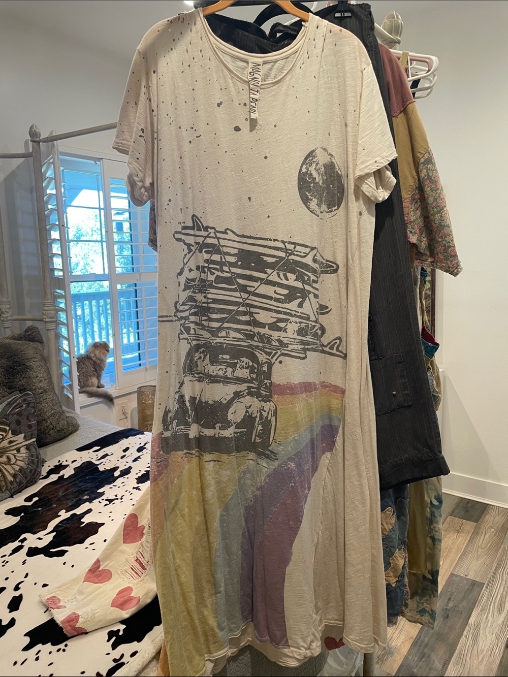 Magnolia Pearl Cream Tee Dress with Faded Pink Accent
